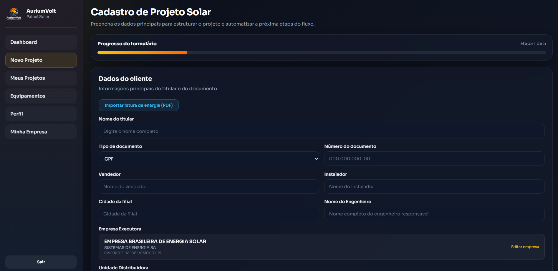 Novo Projeto